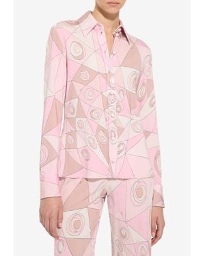 PUCCI Occhi Print Long-Sleeved Shirt - Pink