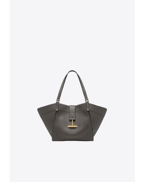 Tom Ford Medium Leather Tara Tote Bag - Gray