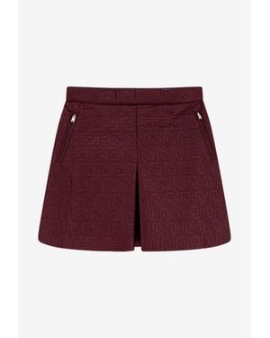Fendi Ff Logo Quilted Mini Skirt - Red