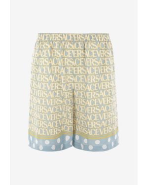 Versace All-Over Logo Shorts - Natural