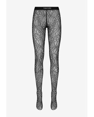 Tom Ford Circle Lace Tights - Gray