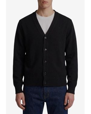 Ami Paris Ami De Coeur Cashmere Cardigan - Black