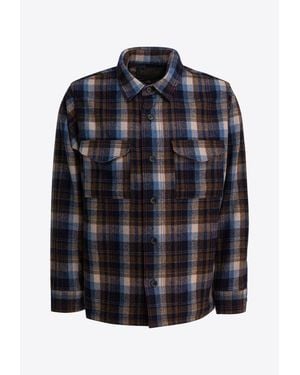 Filson Plaid Check Wool Overshirt - Black