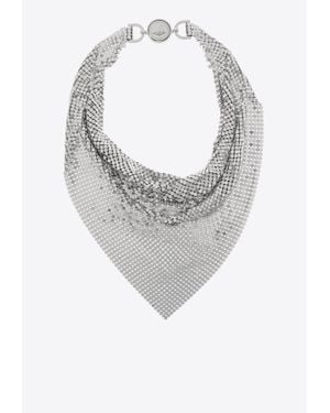 Versace Metal Mesh Bandana Necklace - White