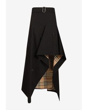 Burberry Asymmetric Maxi Trench Skirt - Black