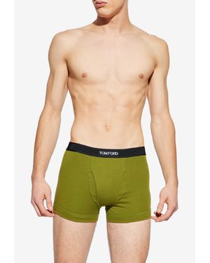 Tom Ford Logo Waistband Boxer Shorts - Green