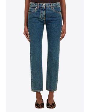 Ferragamo Logo Patch Slim Jeans - Blue