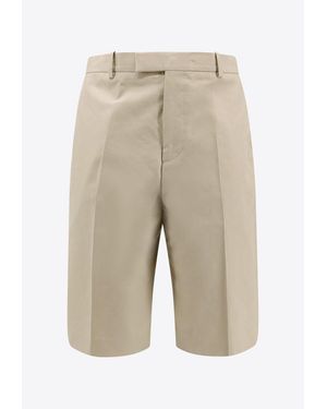 Ferragamo Logo-Embossed Bermuda Shorts - Natural