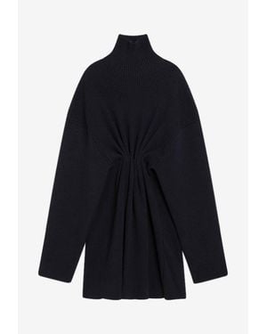 Balenciaga Gathered Mini Dress - Blue