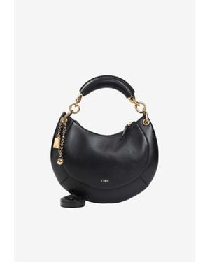 Chloé Small Banana Nappa Leather Hobo Bag - Black