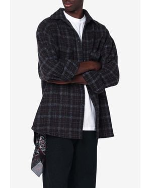 Destin Plaid Check Wool Shirt - Blue