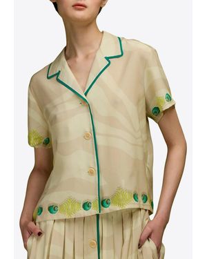 LOVE Binetti Ren Printed Silk Shirt - Green