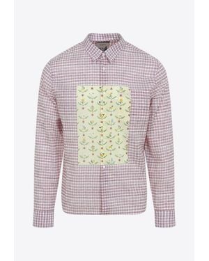 Prada Flowers Print Checked Shirt - Multicolor