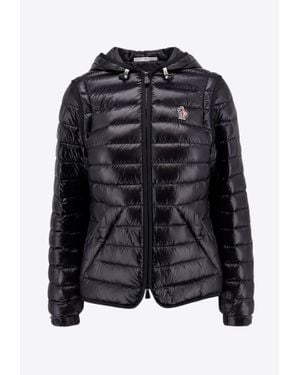Moncler Logo-Printed Zip-Up Jacket - Black