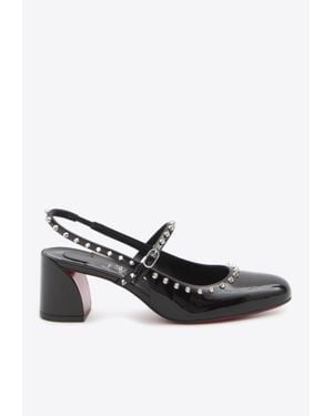 Christian Louboutin Janispikes 55 Mary-Jane Leather Pumps - White