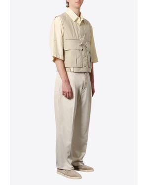 Lemaire V-Neck Utility Vest - Natural