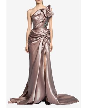 Maticevski Contentment Sculpted One-Shoulder Gown - Pink
