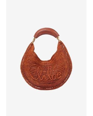 Chloé Summer Banana Raffia Hobo Bag - Orange