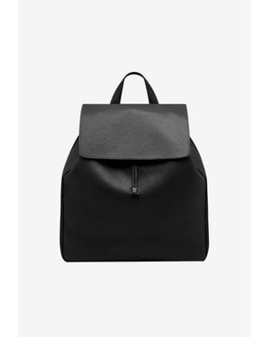 Tom Ford T-Line Grained Leather Flap Backpack - Black