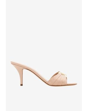 Ferragamo Witty 70 Patent Leather Mules - Natural