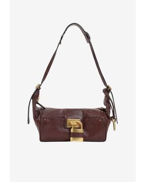 Chloé Paddington Grained Leather Shoulder Bag With Padlock - Brown