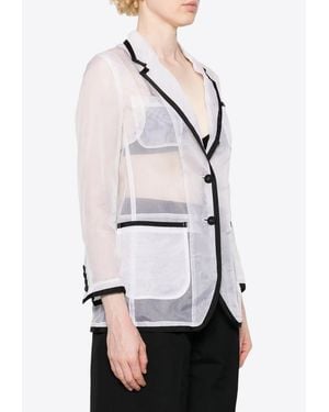 Thom Browne Semi-Sheer Organza Blazer - Natural
