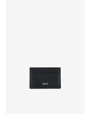 Tom Ford Stamped Logo Leather Cardholder - White
