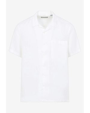 Canali Short-Sleeved Linen Shirt - White