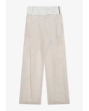 Sportmax Organza Cotton Voile Wide Pants - White