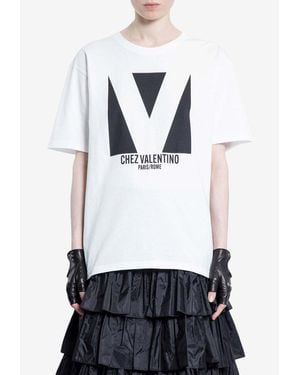Valentino Chez Logo Print T-Shirt - White