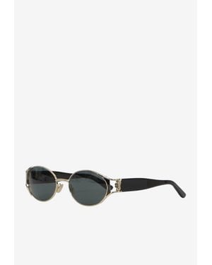 Saint Laurent Cassandre Oval Sunglasses - White
