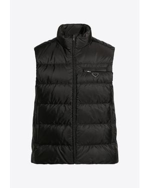 Prada Padded Vest Re-Nylon in Black for Men | Lyst