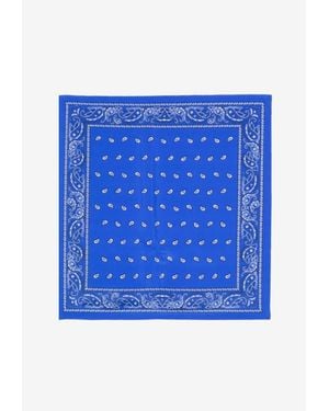 P.A.R.O.S.H. Paisley Silk Bandana - Blue