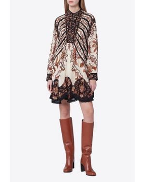 FARM Rio Majestic Garden Lace Mini Dress - White