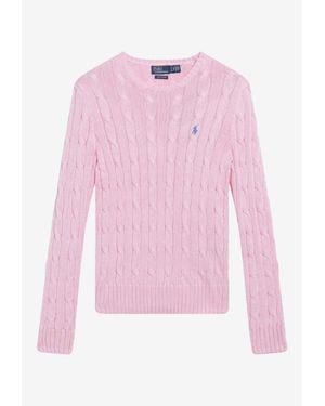 Polo Ralph Lauren Cable Knit Logo Sweater - Pink