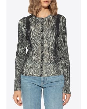Dolce & Gabbana Fur Print Cardigan - Black
