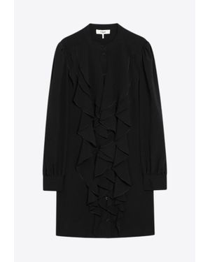 Chloé Ruffled Silk Mini Dress - Black