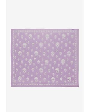 McQueen Classic Skull Silk Foulard - Purple