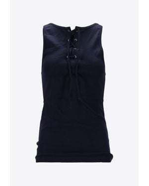 Prada Sleeveless Top With Front-Laces - Blue