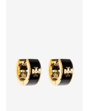Tory Burch Earrings With Logo - Black