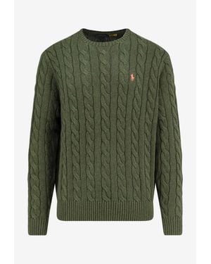 Polo Ralph Lauren Cable Knit Logo Sweater - Green
