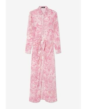 Versace Underwater Barocco Cover-Up Shirt Dress - Pink