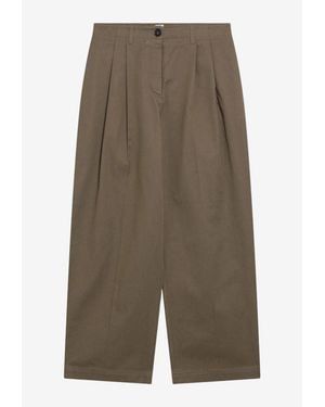 TOTEME Wide-Leg Chino Pants - Green
