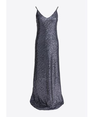 Semler All-Over Sequined Maxi Dress - Blue