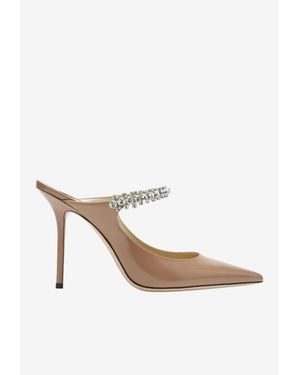 Jimmy Choo Bing 100 Patent Leather Mules - White