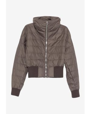 Moncler Cropped Down Jacket - Brown