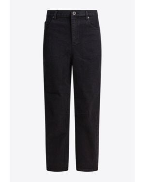 Self-Portrait Straight-Leg Jeans - Black