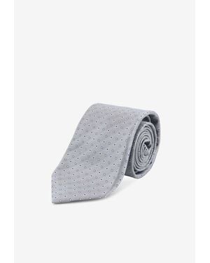 Kiton Jacquard Silk Tie - Gray