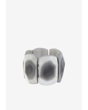 Giorgio Armani Oversized Faceted Bangle Bracelet - Grey