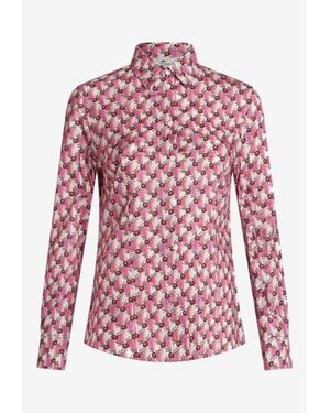 Etro Floralia Floral Print Long-Sleeved Shirt - Red